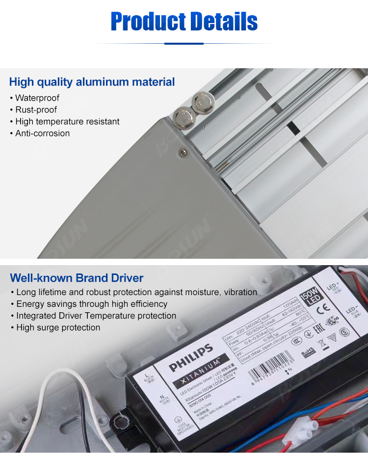 BOSUN Lighting high efficiency LED street light with best driver